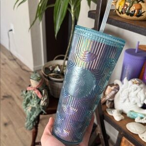 Starbucks Blue and Purple Iridescent Scales Textured 24oz Tumbler